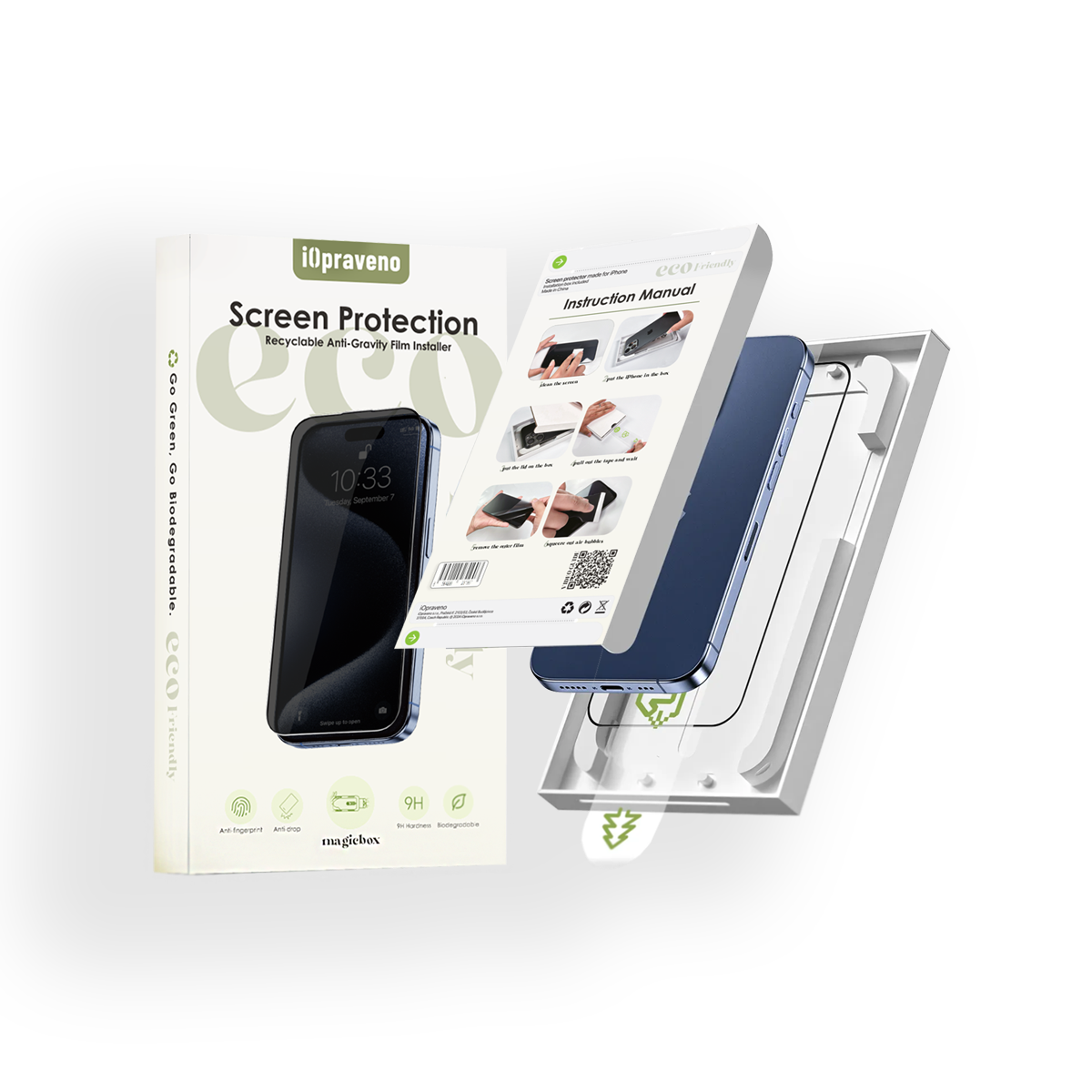 Sticlă de protecție PRIVACY ECO friendly (cu aplicator de hârtie)